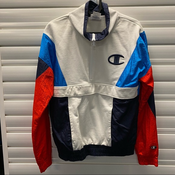 Champion Mixed Media Colourblock Pullover Sweater and Windbreaker - Picture 3 of 7